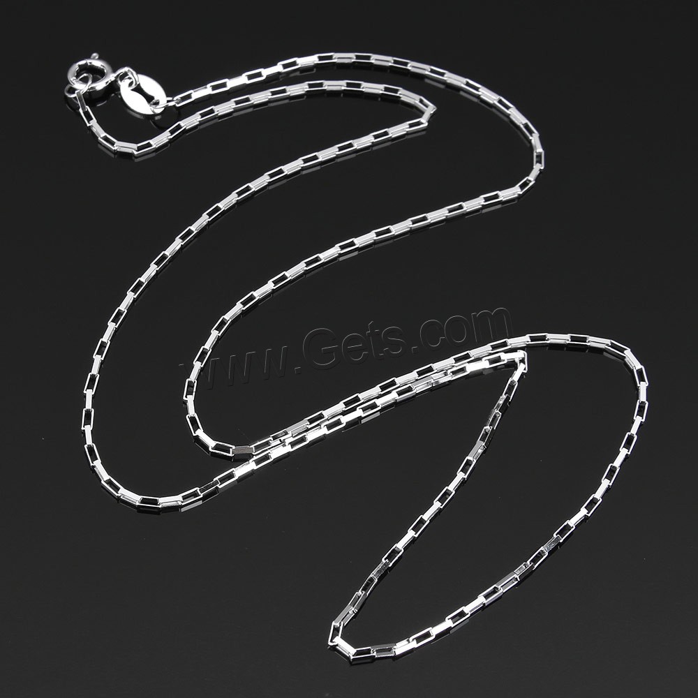 Sterling Silver Necklace Chain, 925 Sterling Silver, different length for choice & rectangle chain, 2.4x1x0.5mm, Sold By Strand