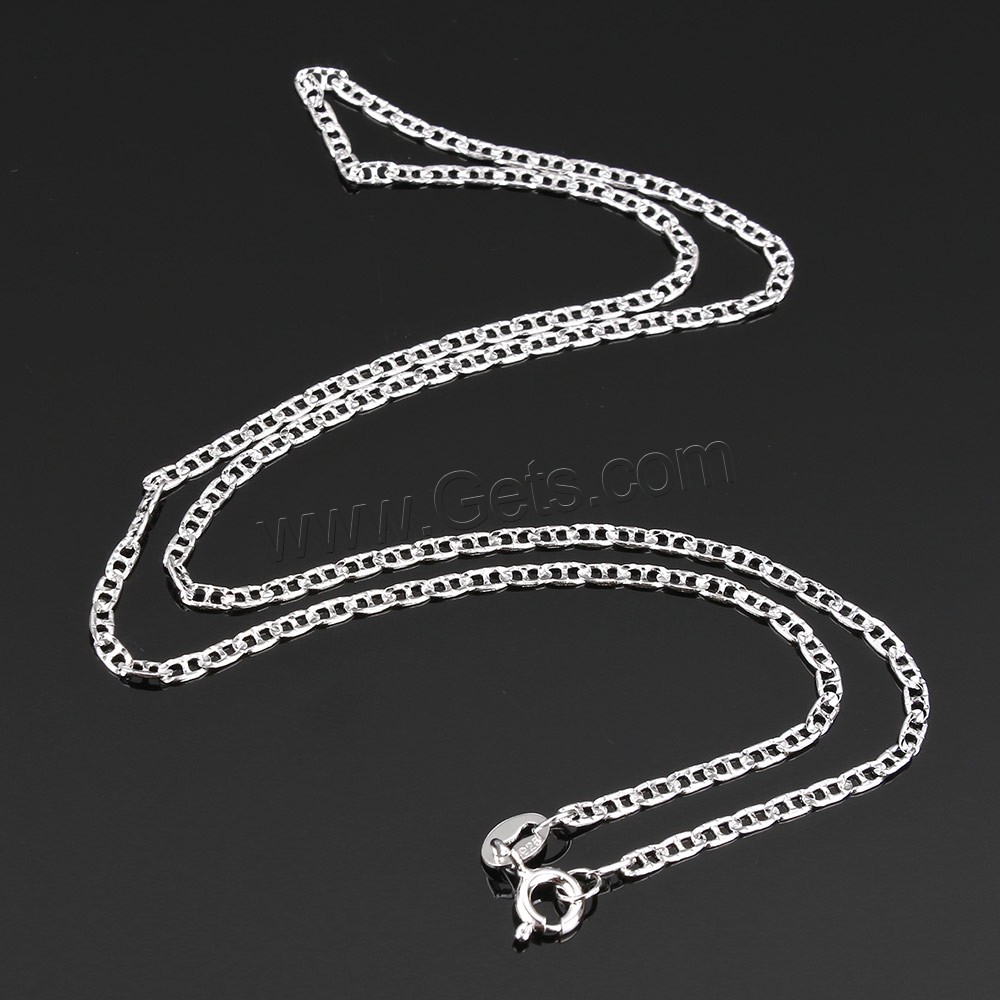 Sterling Silver Necklace Chain, 925 Sterling Silver, different length for choice & mariner chain, 4x2x0.3mm, Sold By Strand