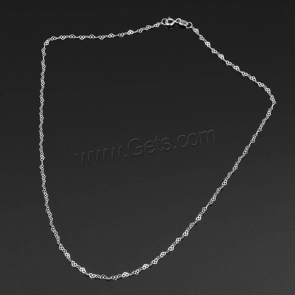 Sterling Silver Necklace Chain, 925 Sterling Silver, different length for choice & heart chain, 3.2x2x0.3mm, Sold By Strand