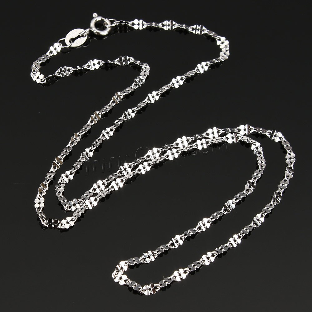Sterling Silver Necklace Chain, 925 Sterling Silver, different length for choice, 4.2x2x0.3mm, Sold By Strand