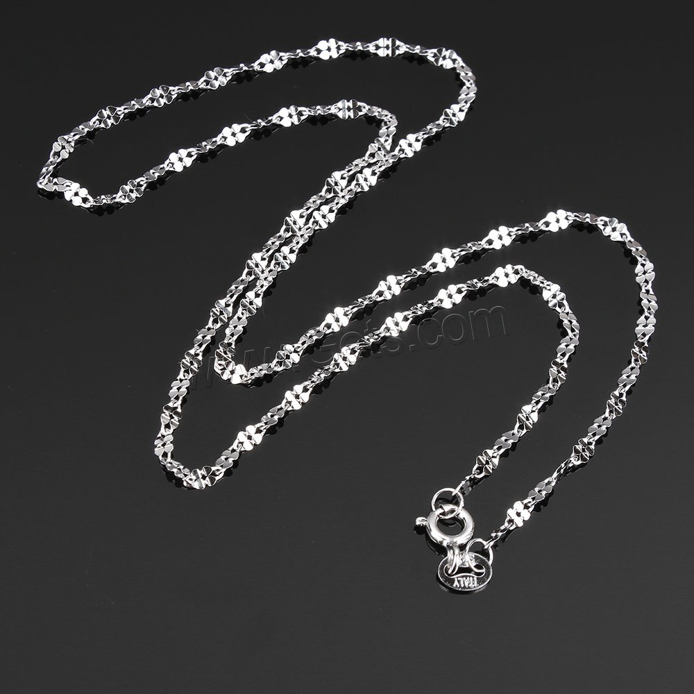 Sterling Silver Necklace Chain, 925 Sterling Silver, different length for choice, 4.2x2x0.3mm, Sold By Strand
