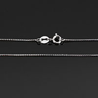 Серебряное ожерелье цепи, Серебро 925 пробы, различной длины для выбора & Цепной ящик, 0.8mm, продается Strand