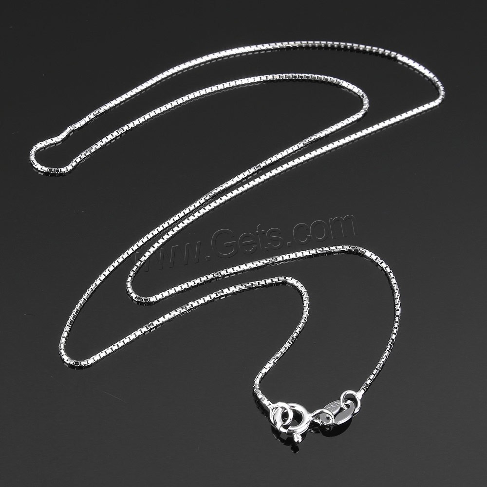Collar de cadena de plata esterlina, plata de ley 925, longitud diferente para la opción & cadena de caja, 0.8mm, Vendido por Sarta