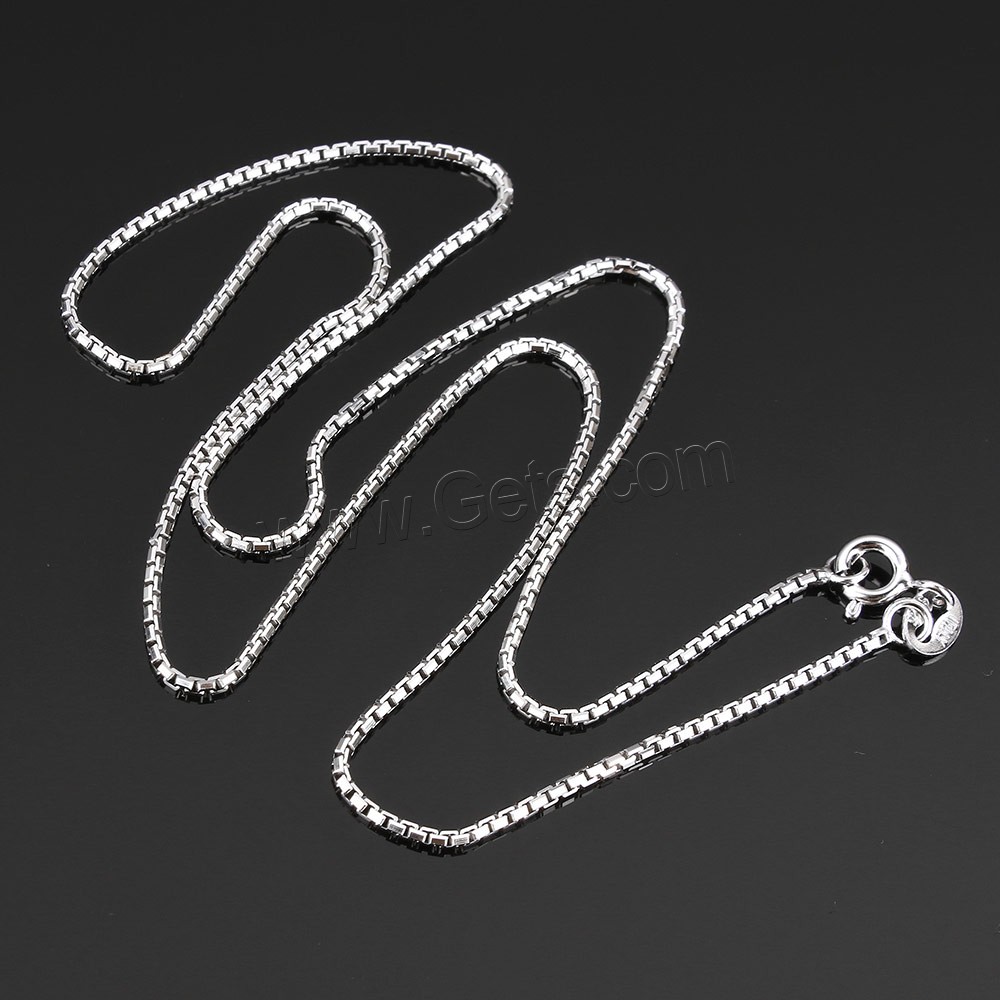 Collar de cadena de plata esterlina, plata de ley 925, longitud diferente para la opción & cadena de caja, 1.2x1.2mm, Vendido por Sarta