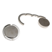 Bag Hanger Finding, Zinc Alloy, with Silicone, Flat Round, platinum color plated, lead & cadmium free Inner Approx 32mm 