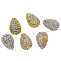 Cubic Zirconia Micro Pave Brass Beads, Teardrop, plated, micro pave cubic zirconia Approx 1mm 