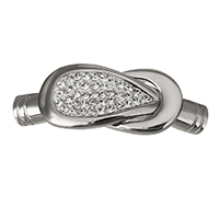 Round Stainless Steel Magnetic Clasp, with Rhinestone Clay Pave, plated Approx 5mm 