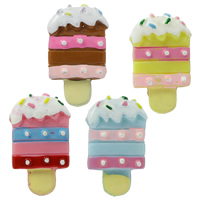 Food Resin Cabochon, Ice Cream, flat back & solid color 