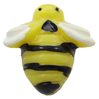 Животных смолы кабошон, канифоль, Пчела, плоской задней панелью & ровный цвет продается PC