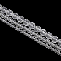 Natural Clear Quartz Beads, Round & faceted Approx 1mm Approx 15.5 Inch 