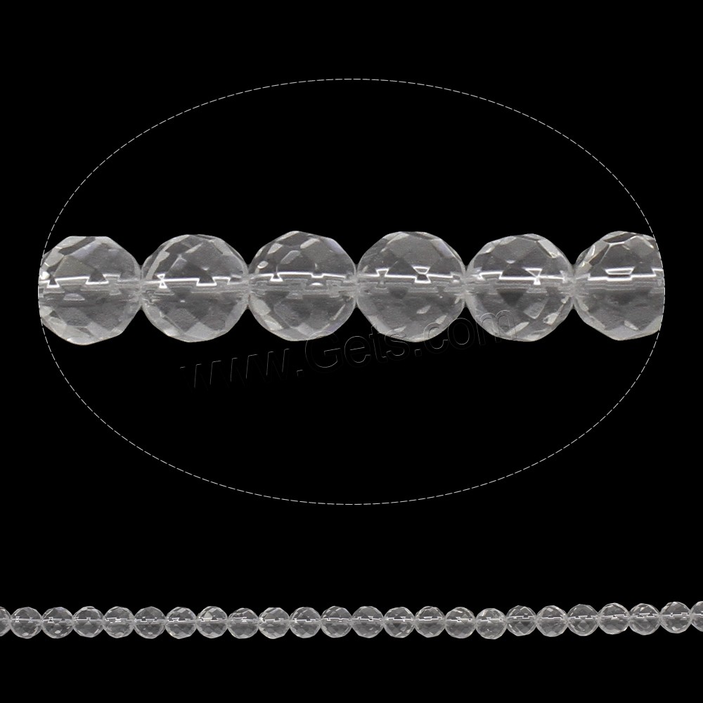 Natural Clear Quartz Beads, Round, different size for choice & faceted, Hole:Approx 1mm, Length:Approx 15.5 Inch, Sold By Strand