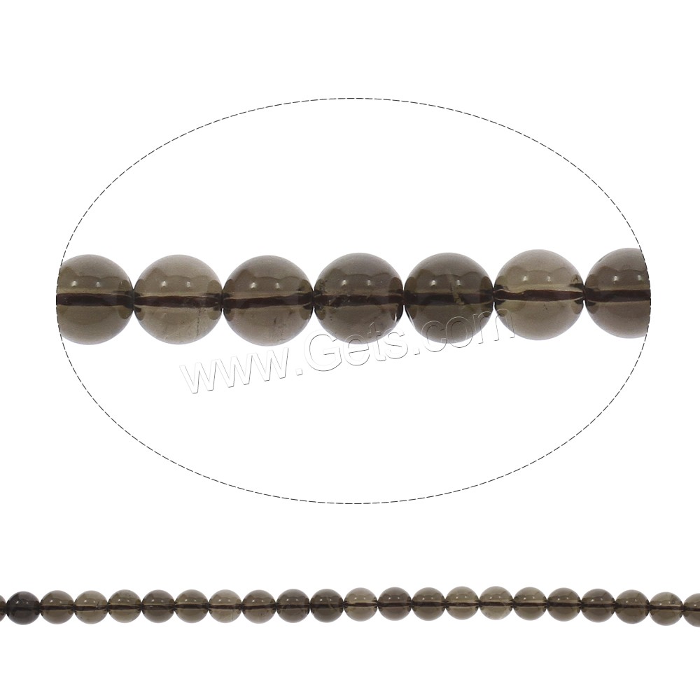 Perles en quartz fumé naturel, Rond, normes différentes pour le choix, Trou:Environ 1.5mm, Longueur:Environ 15.5 pouce, Vendu par brin