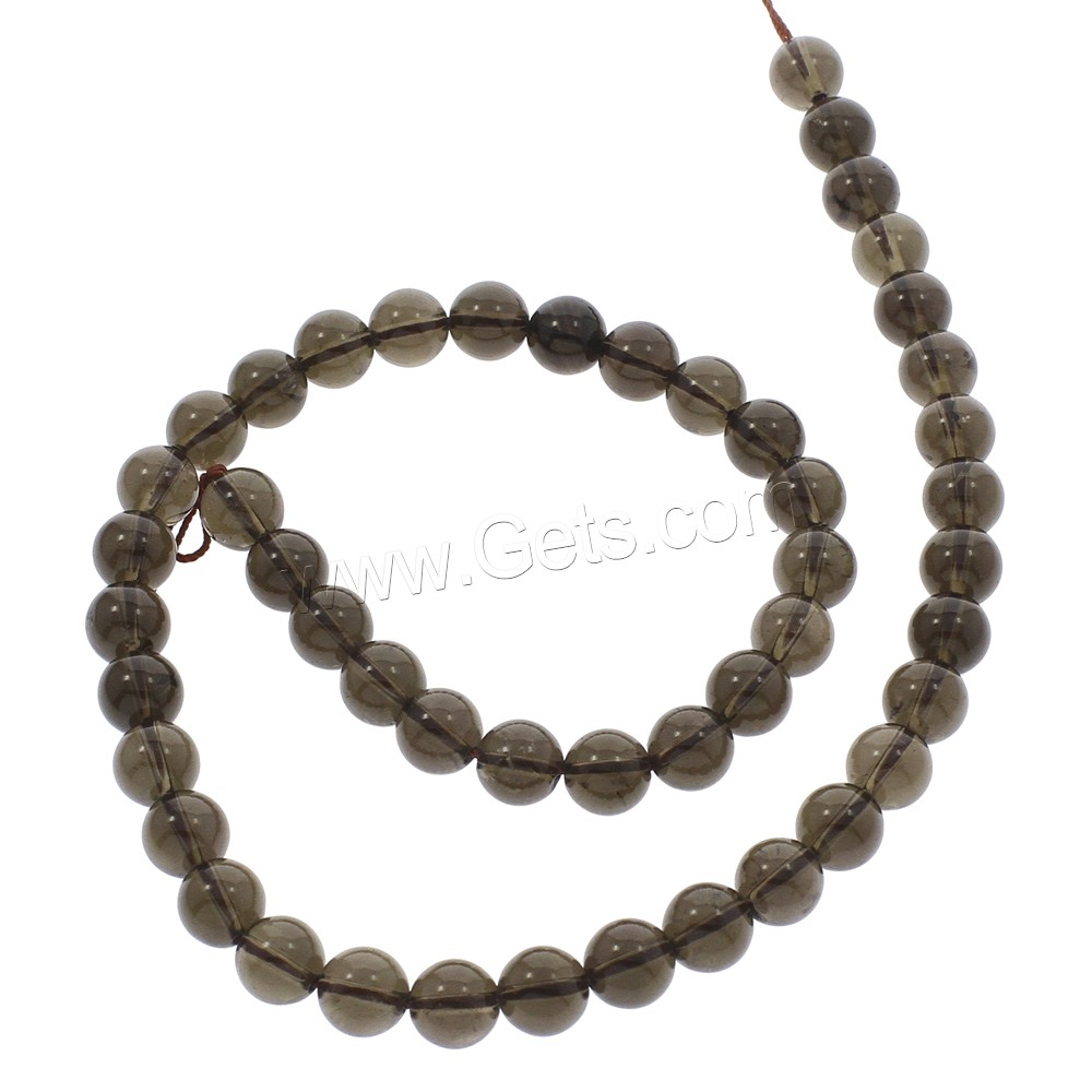 Natürliche Rauchquarz Perlen, rund, verschiedene Größen vorhanden, Bohrung:ca. 1.5mm, Länge:ca. 15.5 ZollInch, verkauft von Strang