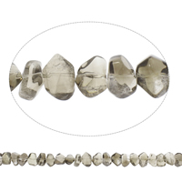 Natürliche Rauchquarz Perlen, Klumpen, 15x10mm-17x13mm, Bohrung:ca. 1.5mm, Länge:ca. 15.5 ZollInch, ca. 33PCs/Strang, verkauft von Strang