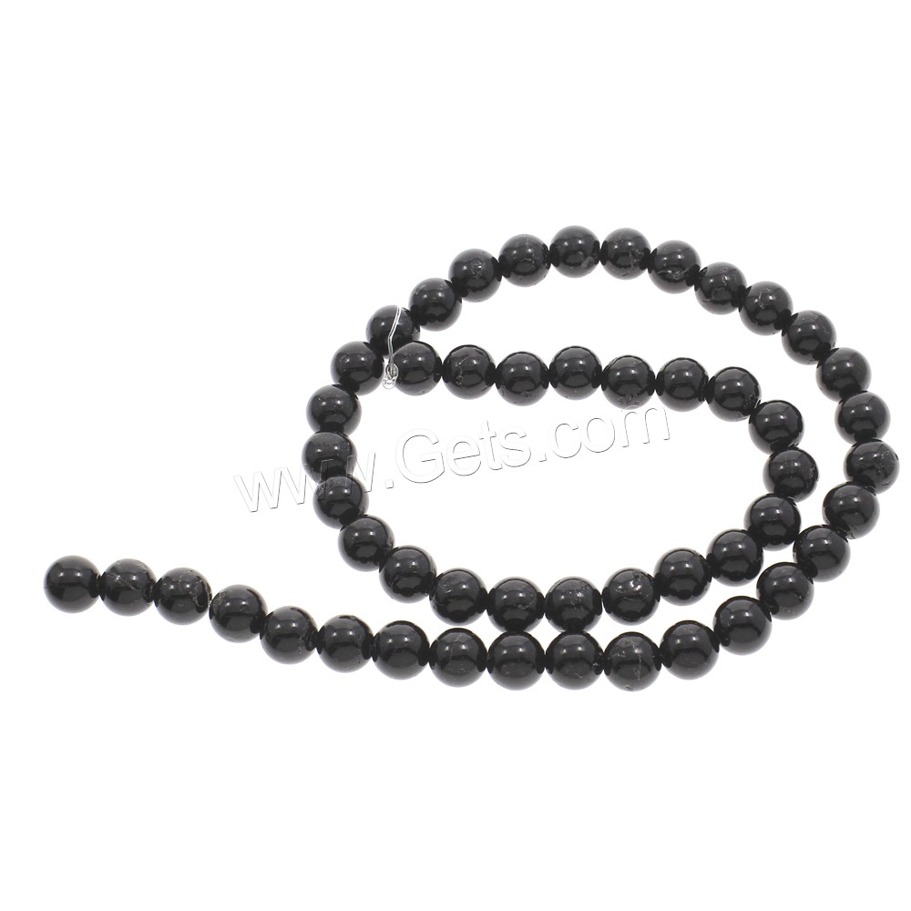 Black Stone Bead, Round, different size for choice, Hole:Approx 1mm, Length:Approx 15 Inch, Sold By Strand