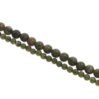 Unakit Perlen, Unakite, rund, verschiedene Größen vorhanden, Bohrung:ca. 1mm, Länge:ca. 15 ZollInch, verkauft von Strang