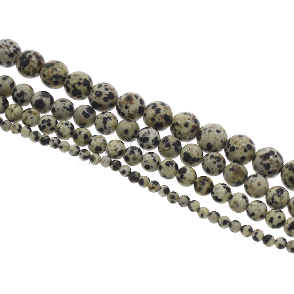 Dalmatian Beads, Round, different size for choice, Hole:Approx 1mm, Length:Approx 15 Inch, Sold By Strand