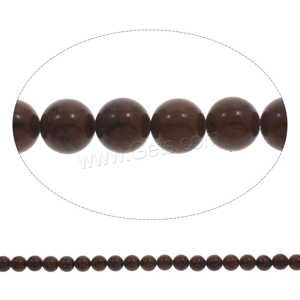 Abalorios de Obsidiana Caoba, Esférico, diverso tamaño para la opción, agujero:aproximado 1mm, longitud:aproximado 15 Inch, Vendido por Sarta