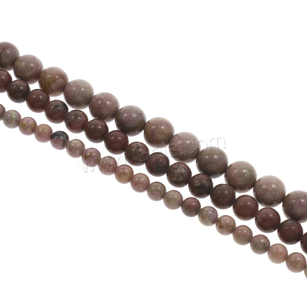 Rhodonite Beads, Rhodochrosite, Round, different size for choice, Hole:Approx 1mm, Length:Approx 15 Inch, Sold By Strand