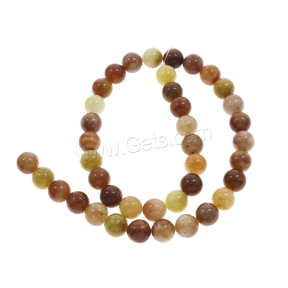 Jade Yellow Bead, Round, different size for choice, Hole:Approx 1mm, Length:Approx 15 Inch, Sold By Strand