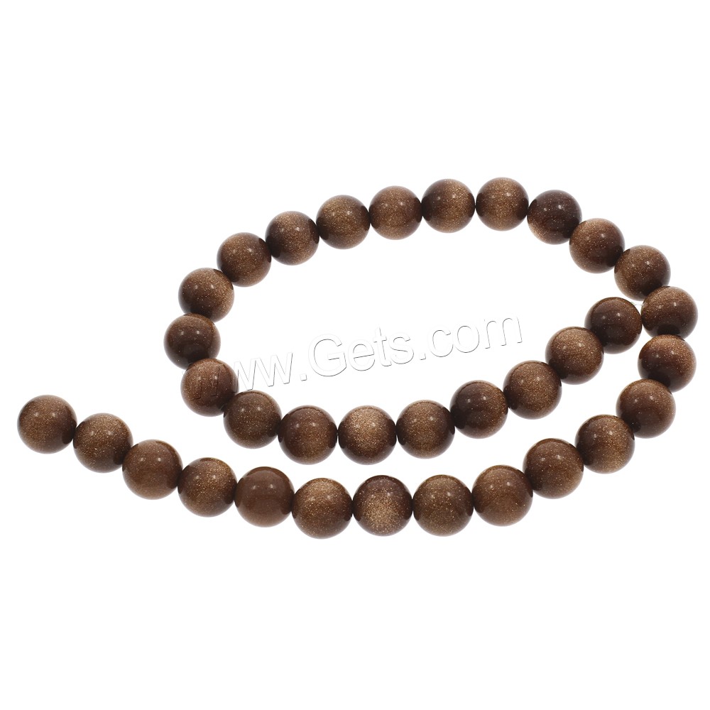 Goldstone Beads, Round, different size for choice, Hole:Approx 1mm, Length:Approx 15 Inch, Sold By Strand