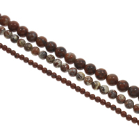 Perles en jaspe bréchique, Corde d'armure, Rond, normes différentes pour le choix Environ 1mm Environ 15 pouce, Vendu par brin