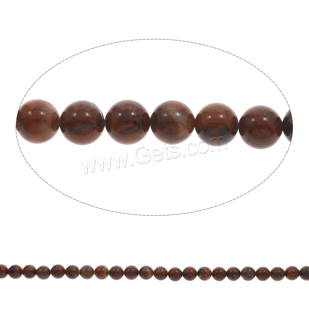 Jaspis Brekzien Perlen, Jaspis Brecciated, rund, verschiedene Größen vorhanden, Bohrung:ca. 1mm, Länge:ca. 15 ZollInch, verkauft von Strang