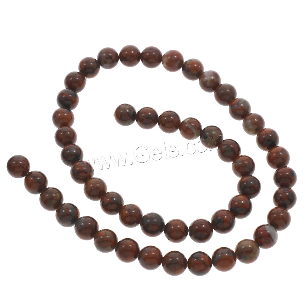 Jaspis Brekzien Perlen, Jaspis Brecciated, rund, verschiedene Größen vorhanden, Bohrung:ca. 1mm, Länge:ca. 15 ZollInch, verkauft von Strang