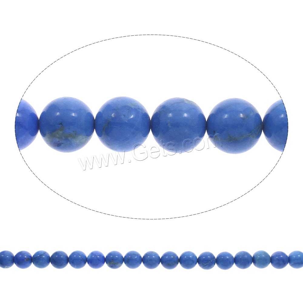 Synthetic Turquoise Beads, Round, different size for choice, blue, Hole:Approx 1mm, Length:Approx 15 Inch, Sold By Strand