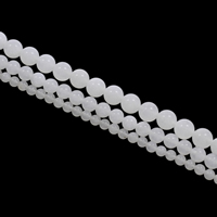 Perles de calcédoine blanche, blanc calcédoine, Rond, normes différentes pour le choix Environ 1mm Environ 15 pouce, Vendu par brin