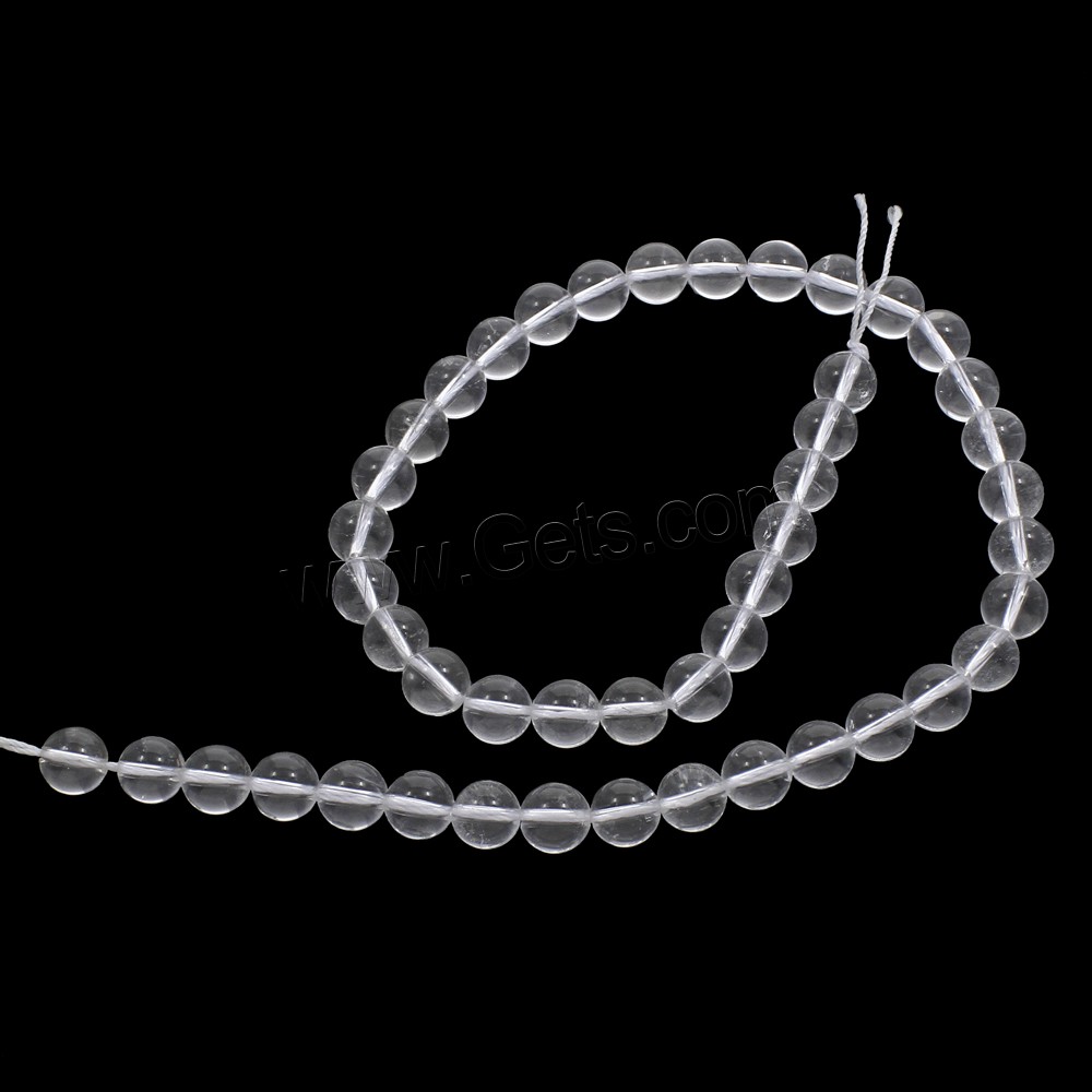 Natural Clear Quartz Beads, Round, different size for choice, Hole:Approx 1mm, Length:Approx 15 Inch, Sold By Strand
