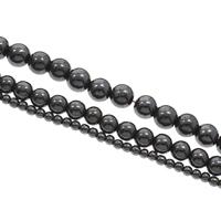 Perles hématite non-magnétique, hématite non magnétique, Rond, normes différentes pour le choix Environ 1mm Environ 15 pouce, Vendu par brin