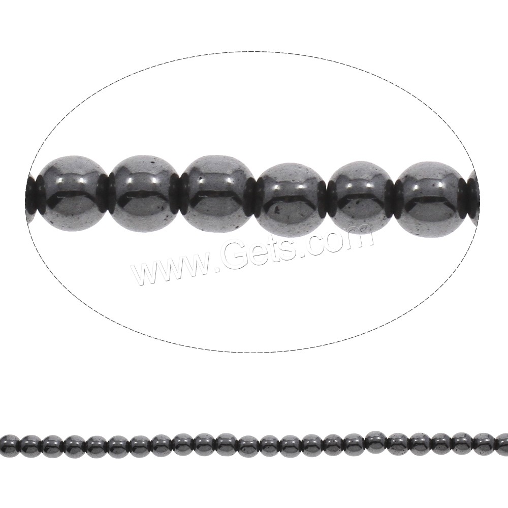 Non Magnetic Hematite Beads, Round, different size for choice, Hole:Approx 1mm, Length:Approx 15 Inch, Sold By Strand