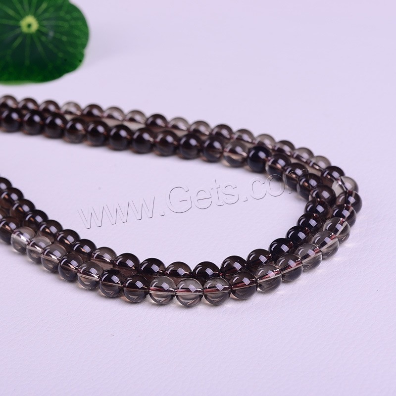 Natural Smoky Quartz Beads, Round, different size for choice, Hole:Approx 1-3mm, Length:Approx 15 Inch, Sold By Strand
