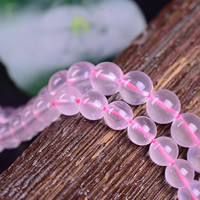 Perles en Quartz Rose naturel, Rond, normes différentes pour le choix Environ 1-2mm Environ 15 pouce, Vendu par brin[