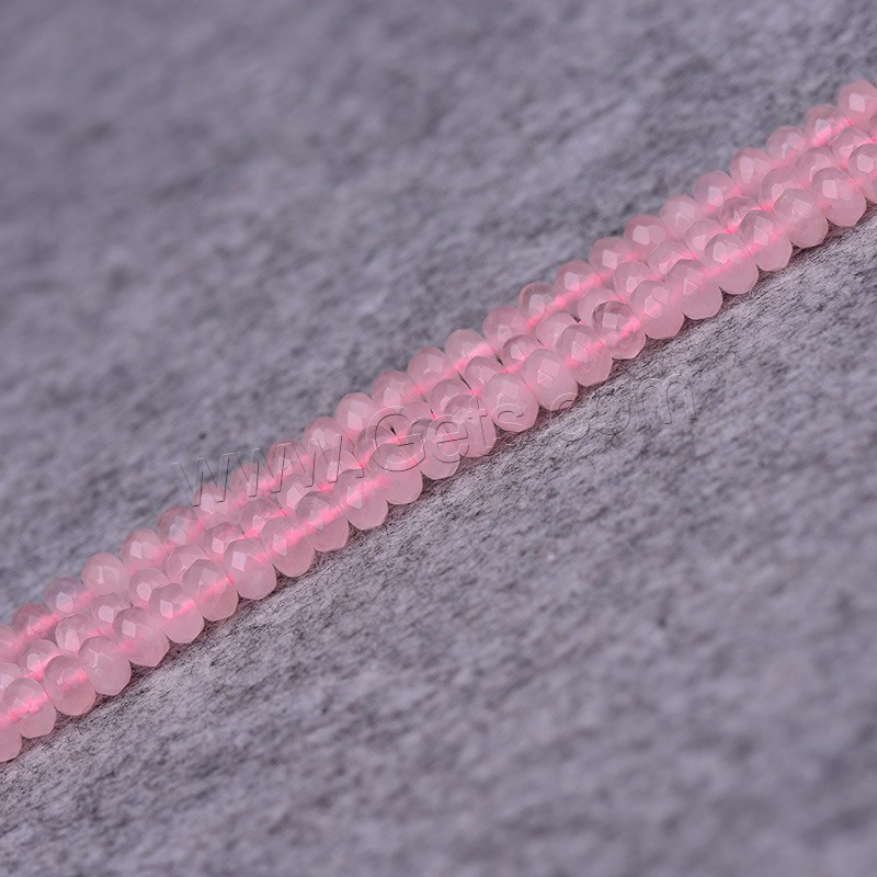 Natural Rose Quartz Beads, Rondelle, different size for choice & faceted, Hole:Approx 1mm, Length:Approx 15 Inch, Sold By Strand