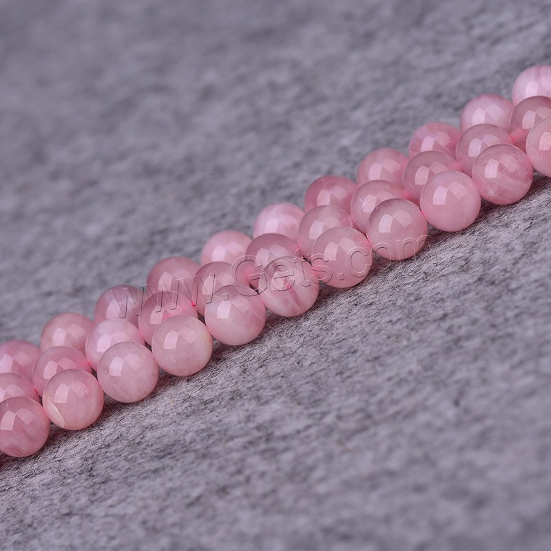 Natürliche Rosenquarz Perlen, rund, verschiedene Größen vorhanden, Grade AAAAA, Bohrung:ca. 1-2mm, Länge:ca. 15 ZollInch, verkauft von Strang