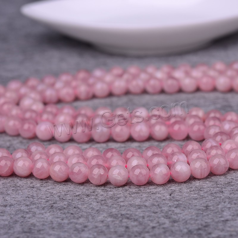 Perles en Quartz Rose naturel, Rond, normes différentes pour le choix, année AAAAA, Trou:Environ 1-2mm, Longueur:Environ 15 pouce, Vendu par brin