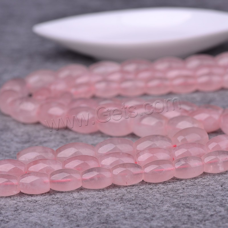 Natürliche Rosenquarz Perlen, oval, verschiedene Größen vorhanden, Bohrung:ca. 1-2mm, Länge:ca. 15 ZollInch, verkauft von Strang