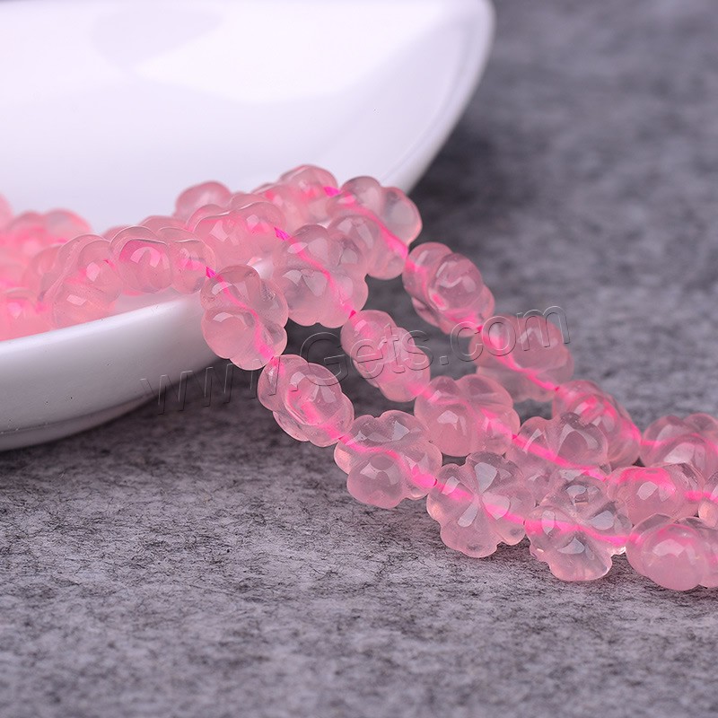 Natural Rose Quartz Beads, Four Leaf Clover, different size for choice, Hole:Approx 1-2mm, Length:Approx 15 Inch, Sold By Strand