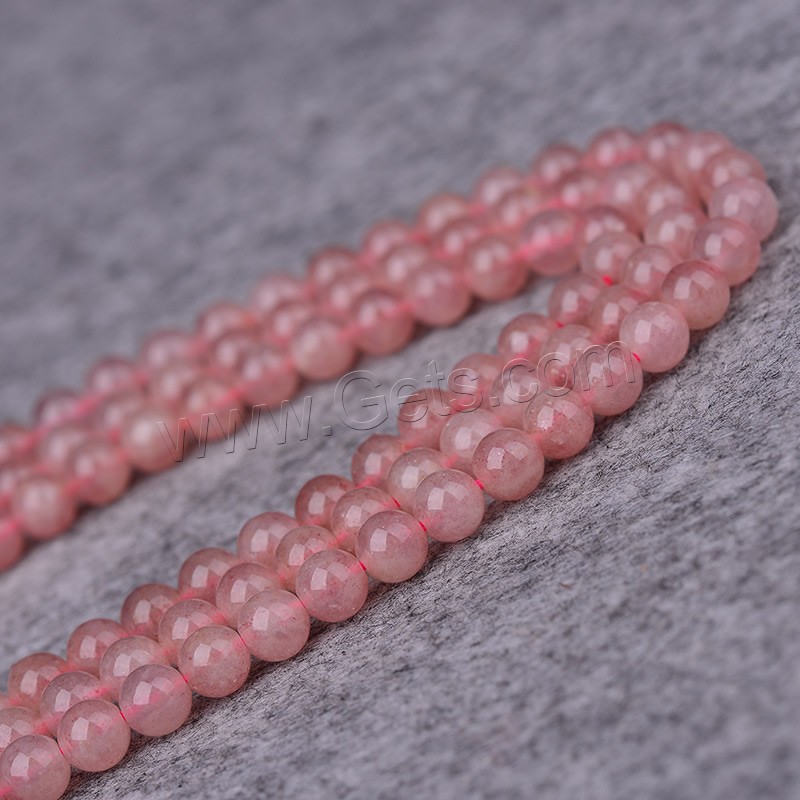 Strawberry Quartz Beads, Round, natural, different size for choice, Grade AAAAA, Hole:Approx 1mm, Length:Approx 15 Inch, Sold By Strand