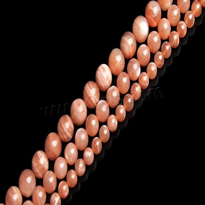 Natural Moonstone Beads, Round, different size for choice, orange, Grade AAAAA, Hole:Approx 1-2mm, Length:Approx 15 Inch, Sold By Strand