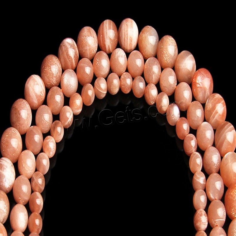 Natural Moonstone Beads, Round, different size for choice, orange, Grade AAAAA, Hole:Approx 1-2mm, Length:Approx 15 Inch, Sold By Strand
