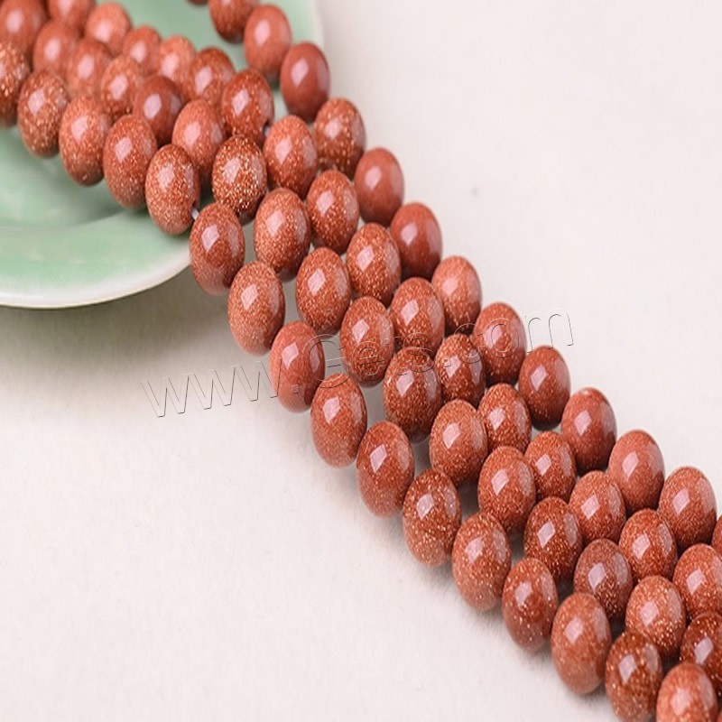 Goldstone Beads, Round, synthetic, different size for choice, Hole:Approx 1-2mm, Length:Approx 15 Inch, Sold By Strand