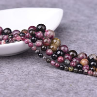 Natural Tourmaline Beads, Round, October Birthstone Approx 0.5mm Approx 15 Inch 