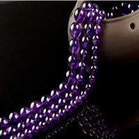 天然紫水晶のビーズ, アメジスト, ラウンド形, 2 月誕生石 & 異なるサイズの選択, グレードAAAAA, 穴:約 1-2mm, 長さ:約 15 インチ, 売り手 ストランド