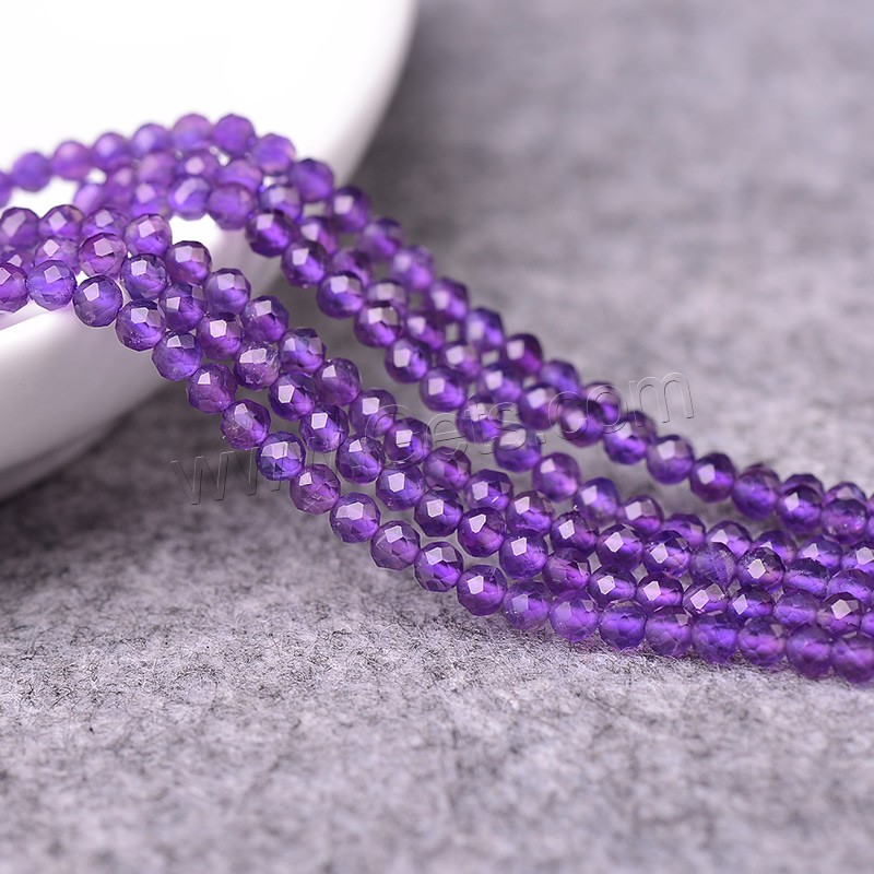 Natural Amethyst Beads, Round, February Birthstone & different size for choice & faceted, Grade AAAAA, Hole:Approx 1mm, Length:Approx 15 Inch, Sold By Strand