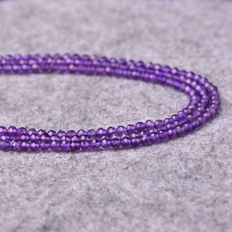 Natural Amethyst Beads, Round, February Birthstone & different size for choice & faceted, Grade AAAAA, Hole:Approx 1mm, Length:Approx 15 Inch, Sold By Strand