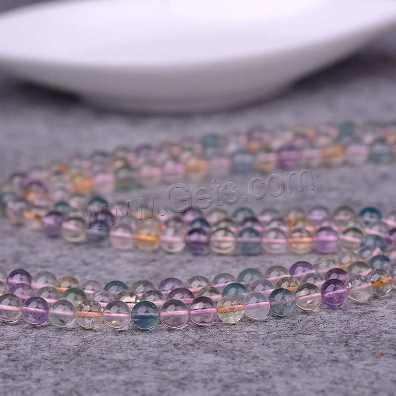 Purple Fluorite Beads, Round, natural, different size for choice, Hole:Approx 1-2mm, Length:Approx 15 Inch, Sold By Strand
