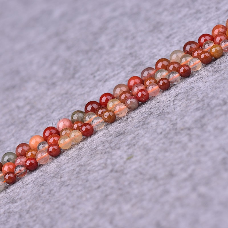 Rutilquarz Perlen, Rutilated Quarz, rund, natürlich, verschiedene Größen vorhanden, Bohrung:ca. 1-1.5mm, Länge:ca. 15 ZollInch, verkauft von Strang